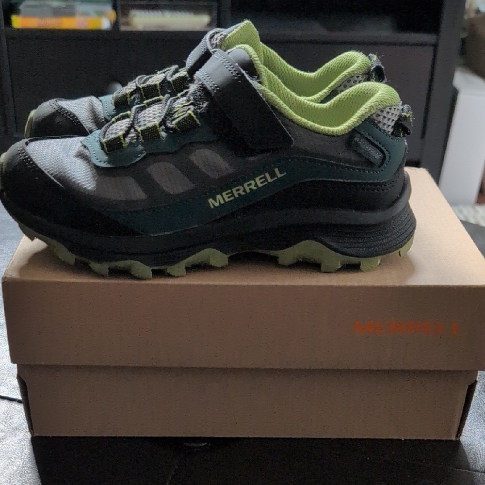 Merrell Kids' Moab Waterproof Velcro Closure Trail Runners Big Kids 1